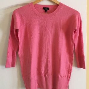 3/4 sleeve pink sweater